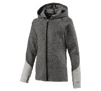 Puma Girls Evostripe Full Zip Hoodie Colour: Grey, Size: 7-8 years