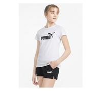 Puma Girls Logo T-Shirt and Shorts Set - White, White, Size 5-6 Years White