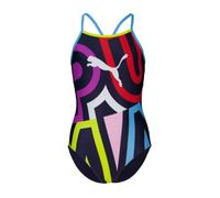 PUMA Girl's Placed Print Swimsuit (Pack of 1)