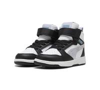 PUMA Girls' Rebound V6 Mid Space Belle Trainers, Black Lilac Crush White Purple, 6 UK Child