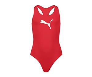 Puma Girls' Swimming Costume, red, 6 Years
