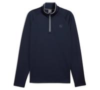 (L, Deep Navy) Puma Golf Mens 2024 Waffle Fleece Moisture Wicking Breathable 1/4 Zip Sweater