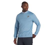 PUMA GOLF Men's Cloudspun Patch Crewneck Jacket, Zen Blue Heather, L