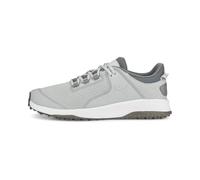 PUMA Golf Men's Fusion Grip Extra Wide Golf Shoe, Flat Light Gray Silver/Quiet Shade, 11.5