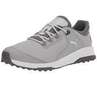 PUMA Golf Men's Fusion Grip Golf Shoe, Flat Light Gray Silver-Quiet Shade, 9.5