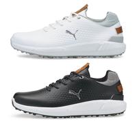 PUMA Mens Ignite Articulate Leather Golf Shoes - White-Silver - 7