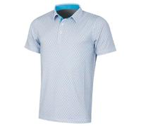 Puma Golf Mens Mattr Palm Deco Polo Shirt - Aqua Blue/Garnet Rose - M