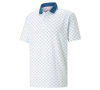 Puma Golf Mens Mattr Rochester Polo Shirt - Bright White/Lake Blue - M