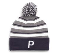 Puma Golf Mens WRMLBL Stripe Pom Beanie Hat - Navy Blazer/Slate - One Size