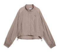 Woven Her Zip-Up Jacket Brown