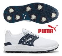 Puma Golf Mens Ignite E'vate 2 Golf Shoes - White/Navy/Silver - UK 9