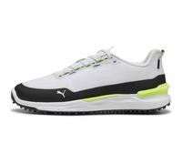 PUMA 2025 IGNITE ELEVATE X SPIKELESS GOLF SHOES - WHITE / BLACK / YELLOW - 10 UK