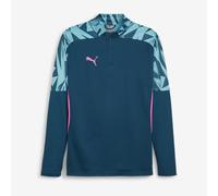 PUMA Individualfinal Men's Quarter-Zip Football Top Shirt, Ocean Tropic/Bright Aqua, size Medium