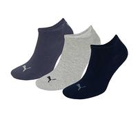 Puma Invisible Sportive Sneaker Sock (3 Pair Pack), Navy/Grey/Nightshadow Blue , UK 9 -11