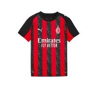 Puma Junior Ac Milan 25/26 Home Replica Shirt, Red, Size 7-8 Years Red