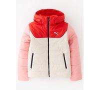 Puma Junior Boys Hooded Padded Jacket, White, Size 9-10 Years White