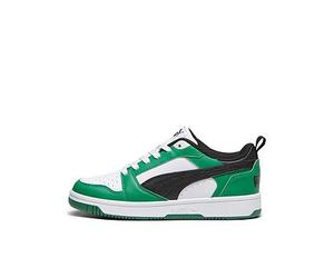Puma Junior Unisex Rebound V6 Low Trainers, White/Green, Size 5 Older White/Green