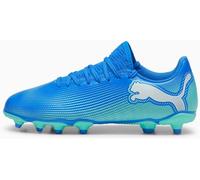 PUMA - Juniors Future 7 Play Fg/Ag Shoes, Color Hyperlink Blue/Mint/White, Size: 13 UK