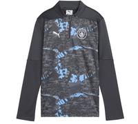 Puma Manchester City Pre-Match Quarter-Zip Top 2024 2025 Juniors 11-12 (L) Grey