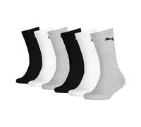 PUMA Kids Crew Junior Socks (6 Pair Pack) black/white/grey, 9-11.5