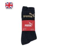 PUMA Kids Crew Socks 3 Pack Black Grey UK 2-5 Sports School Casual Socks NEW