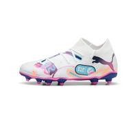 Puma Kids Future 7 Match Rush Junior Firm Ground Football Boots White/Blue/Pink 5 (38)