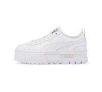 Puma Kids Girls Mayze Leather Youth Trainers Sports Shoes - White - Size UK 5.5