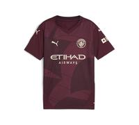Kids Third Football Shirt Maroon 2024-2025 Man City Soccer Sport Jersey Tee Top
