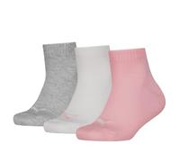 PUMA Kids Plain Quarter Sock (Pack of 3) Unisex Kids, Rose Water, 35-38