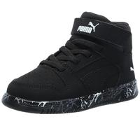 PUMA Kids' Rebound Layup Mid Hook and Loop Sneaker, Black, 10.5 Little Kid