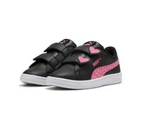 PUMA Kids' Smash 3.0 Hearty Sneakers, Black Magic Rose Pink, 5 UK