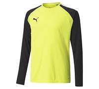 PUMA Kids' Team Pacer Goalkeeper Long Sleeve Jersey, Fluorescent Yellow Black White, Small
