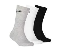 Puma Kids Unisex Childrens/Kids Logo Crew Socks (Pack Of 3) (Black/White/Grey) - Black & Off-White - Size UK 12