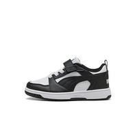 Puma Kid's Unisex Rebound V6 Lo Velcro Trainers - White/black, White/Black, Size 11 Younger White/Black