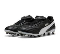 PUMA Unisex King LIGA FG/AG Soccer Shoe, Black White Silver, 10.5 UK