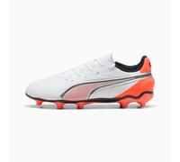 PUMA King Match FG/AG Football Boots Youth, White/Glowing Red/Black, size 3.5