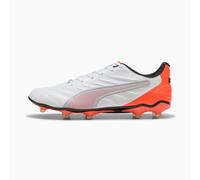 PUMA King Pro FG/AG Football Boots Unisex, White/Silver/Glowing Red, size 8.5