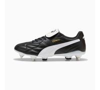 PUMA King Top MxSG Football Boots Unisex, Black/White/Gold, size 13