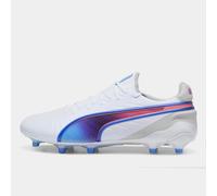 Puma King Ultimate Launch Firm Ground Football Boots 8 White/Blue/Grey