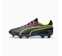 PUMA King Ultimate x Kidsuper FG/AG Football Boots Unisex, Black/Electric Lime/Strongray, size 10.5