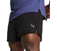 Puma Knit Mens Split Running Shorts Black 3 Inch Lined Run Jogging Pockets Short