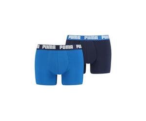 Puma Licence Mens Basic Short Boxer 2 Pack - Blue Cotton - Size Small