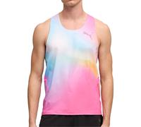 Puma LightSpeed UltraWeave Graphic Mens Running Vest Pink Run Crew Neck Tank Top