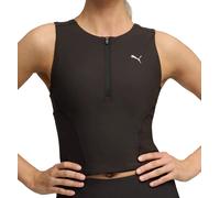 Puma LightStride Womens Running Crop Top Black Run Lightweight Training Tank Top