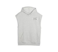 PUMA M CREW FRENCH TERRY SLEEVELESS HOODIE Light Gray Heather