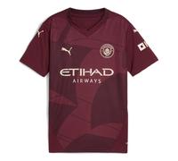 Puma Manchester City 3rd Junior Short Sleeve Jersey 2024/2025 Colour: Burgundy, Size: 9-10 years
