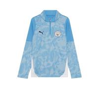 PUMA Manchester City FC Kids' Training 1/4 Zip Top Longsleeve Tee 25/26, Blue (Team Light Blue x White), 176