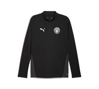 PUMA Manchester City FC Men's Training 1/4 Zip Top Longsleeve Tee 25/26, Black (Black x Silver), l
