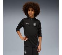 PUMA Manchester City Training Quarter-Zip Top Shirt Youth, Black/Silver, size 11-12 Youth