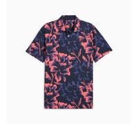 PUMA Mattr Broken Flower Golf Polo Shirt Men, Dark Blue, size Large
